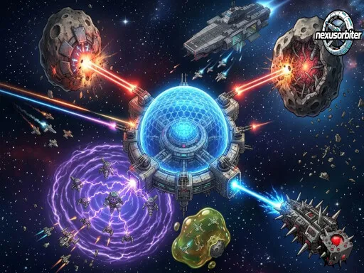 لعبة Nexusorbiter المجانية عبر الإنترنت – العب الآن مدافع محطة الفضاء