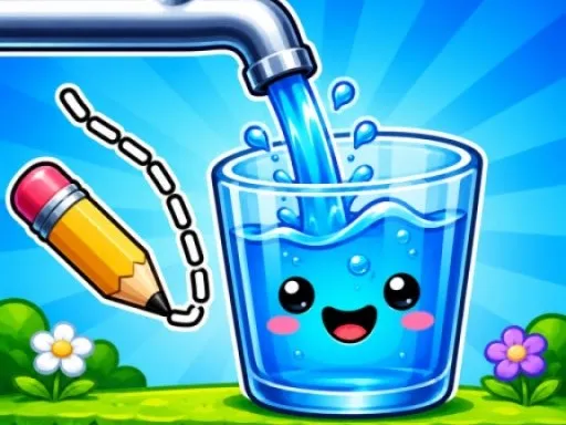 تدفق الماء كأس سعيد – لعبة ألغاز مجانية على الإنترنت
